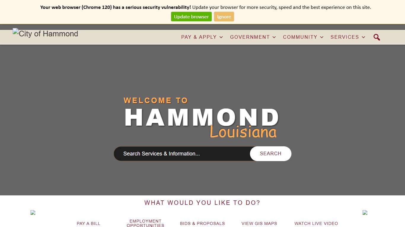 The City of Hammond, LA